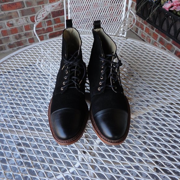 TAFT The Jack Boot Black Leather & Suede Lace Up Ankle Boots Size 40 (US 7)